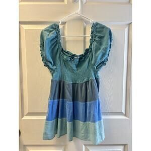 xhilaration Blue Tiered Blouse 2X